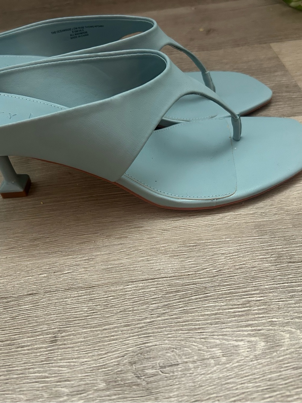 Katy Perry Collections Mint Blue Square-Heel Thong Sandals - Picture 2 of 4